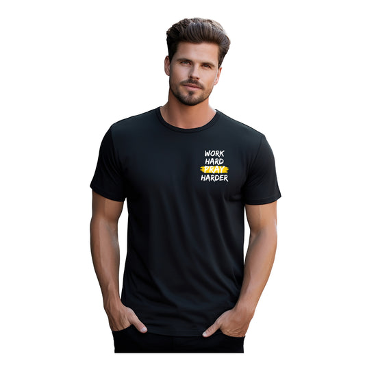 WORK HARD PRAY HARDER (Logo Size) Tee | Jesus Crew