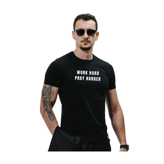 WORK HARD PRAY HARDER (Full Chest) Tee | Jesus Crew